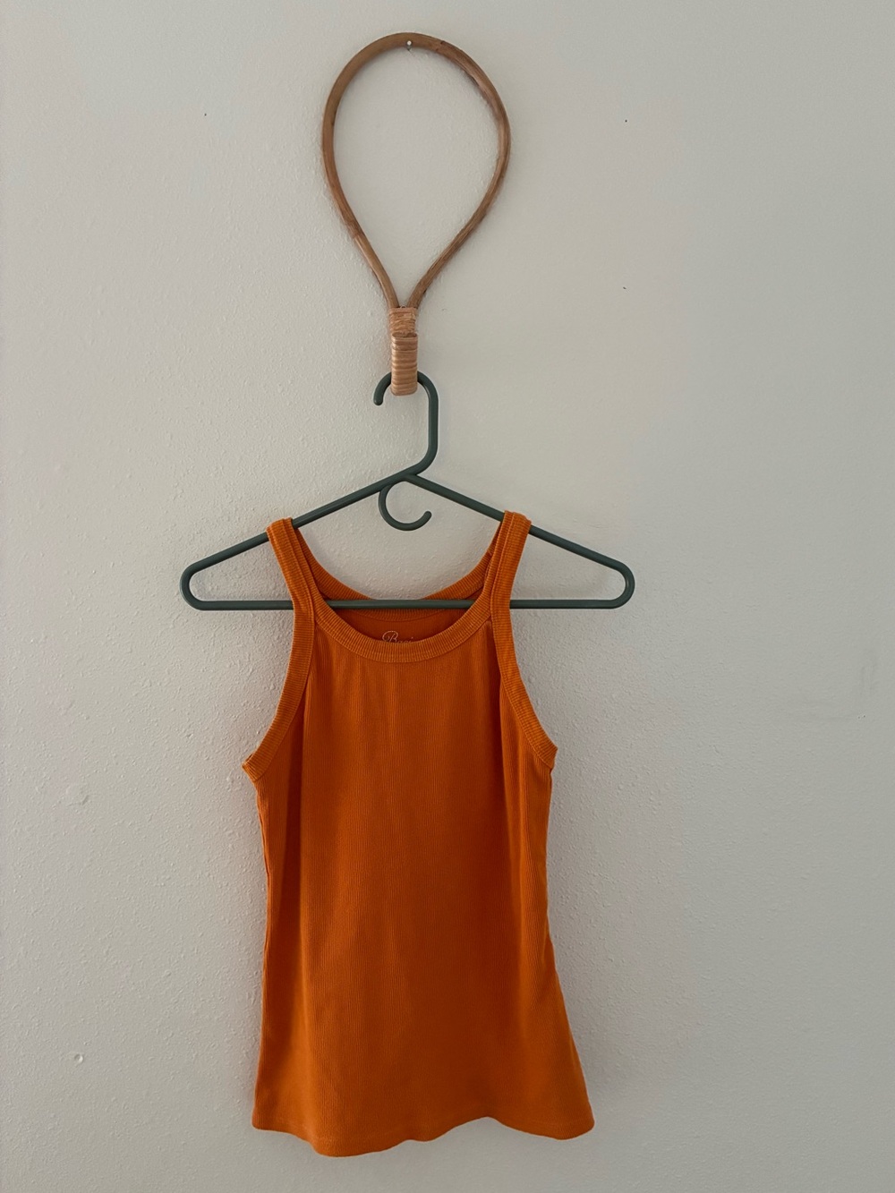 Baci Ribbed High Neck Tank in Marigold